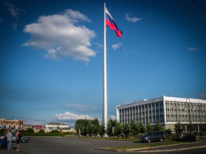 Vlaggemast op het Leninplein, Tomsk